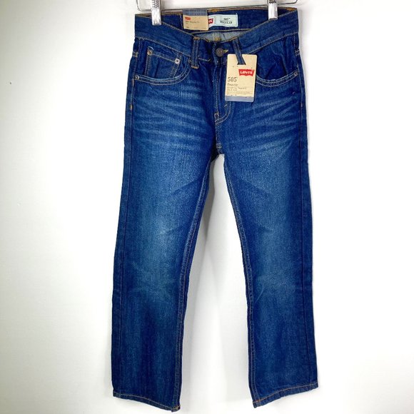 Levi's 505 Boy's Blue Jeans Size 10 Slim Straight Leg Regular Fit NEW - Picture 1 of 10